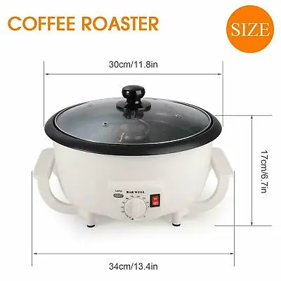 220V Electric Coffee Bean Roaster Baking Machine Nuts Roasting For Home Office • $164.99