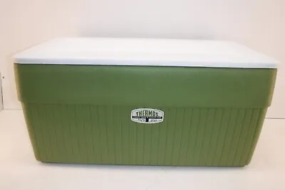 Vintage Retro Thermos Green Ice Chest Cooler Bottle Open • $65