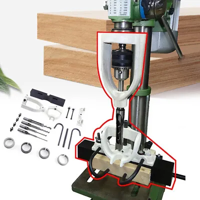 NEW Mortising Kit Square Hole Drill Press Attachment Mortise Locator Tool+4 Bits • $72.21