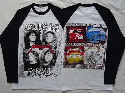 Metallica Longsleeve T-Shirt And Justice For All Men's White/Black Thrash Metal • $23.59