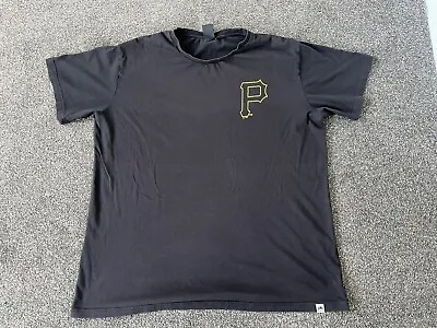 Pittsburgh Pirates Majestic Athletic Label T-Shirt Black Size Men's XXLarge Logo • £11.16