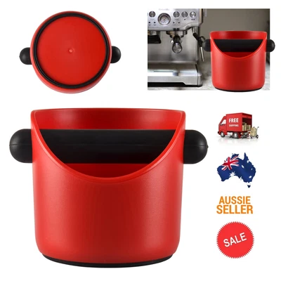 $16.95 • Buy Red Coffee Knock Bin Box CREMA PRO Espresso Grinds Tamper Waste Box 110mm AUS 
