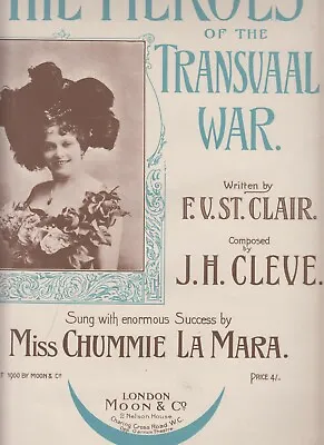 CHUMMIE LA MARA Heroes Transvaal Boer War Illustrated Sheet Music Hall Theatre • £19