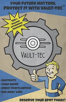 Fallout 4 Nuka Beer Vault-TEC Poste Printing 40x60cm Throwback Style • £3.59