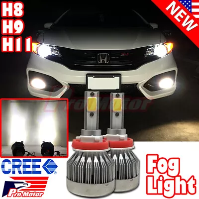 H8 60W Error Free COB LED 6500K White Power CREE Fog Driving Light Bulbs Lamp • $14.60