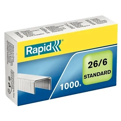 £6.35 • Buy Rapid Standard Staples 26/6 Pack Of 1000 24861300