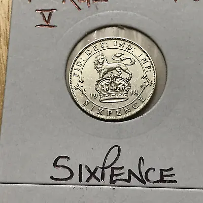 £14 • Buy GEORGE V  SIXPENCE For 1918