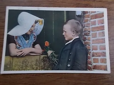 £5.99 • Buy Dutch Postcard Boy Gives Roses To Girl Children Zealand Holland Netherlands 1911
