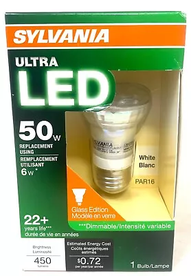 Sylvania 50W Using 6W Ultra LED PAR16 Medium E26 Flood White Dimmable Light Bulb • $8.99