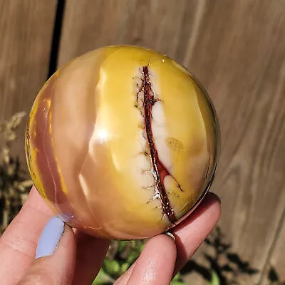 Mookaite Crystal Sphere Yellow Red 412 Grams | 67mm • $50