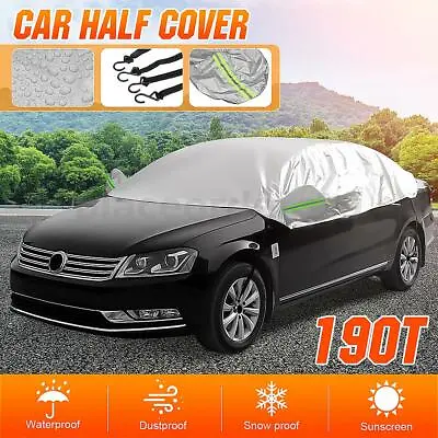£15.99 • Buy Sedan Half Car Cover Top Roof Sun UV Protection Waterproof Outdoor Universal