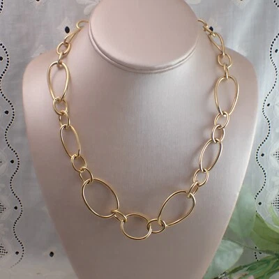 $22.95 • Buy Vintage Joan Rivers ADJ 20  Gold Tone Open Link Ellipse Chain Necklace
