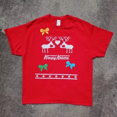 $14.95 • Buy Krispy Kreme Ugly Holiday Christmas Sweater Employee T-Shirt - Men's Size XL