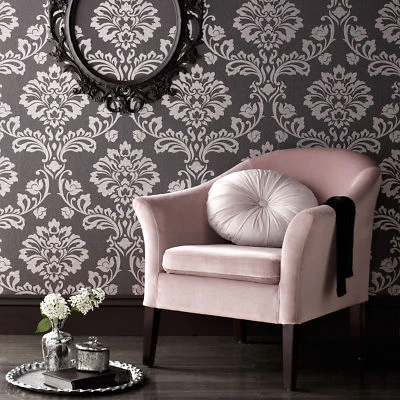 £18.99 • Buy Superfresco Aurora Shimmer Damask Black/Grey Wallpaper