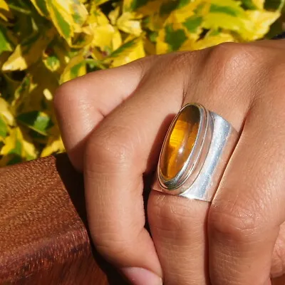 Mexican Amber Ring With Sterling Silver 14.3 G • $120
