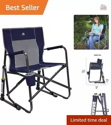 Folding Rocking Camp Chair With Patented Spring Action Rocking Technology • $112.99
