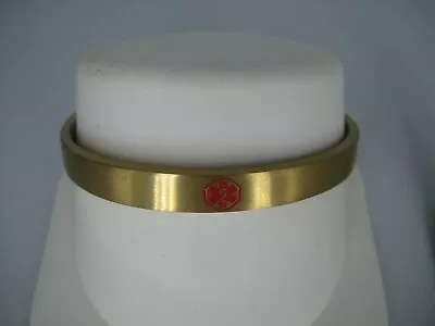 Gold Plated Stainless Steel Medical Alert Bangle Bracelet • $29.95