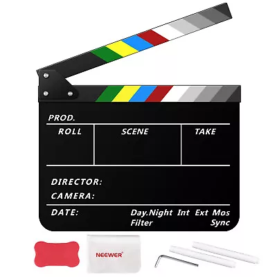 Neewer Acrylic Film Movie Directors Clapper Board Kit 12'' X10'' Plastic • $20.54