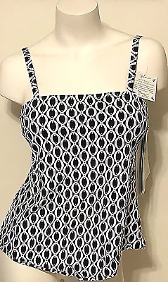 Nwt Women's A Shore Fit Tummy Slimmer V-hem Tankini Swim Top Sz 8 Msrp $50.00 • $15