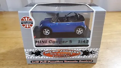 1/43 - Micro Zoomer Mini Cooper S Cabio Convertible (Blue) RC Remote Control Car • $11.99
