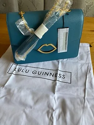 £200 • Buy Genuine Lulu Guinness Petrol Blue Leather Annabel Handbag Bnwt Rrp £325