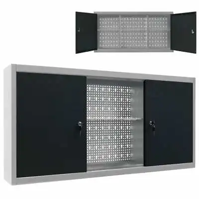 Metal Wall Mounted Tool Cabinet Box Garage Storage Cupboard Chest Industrial US • $182.09