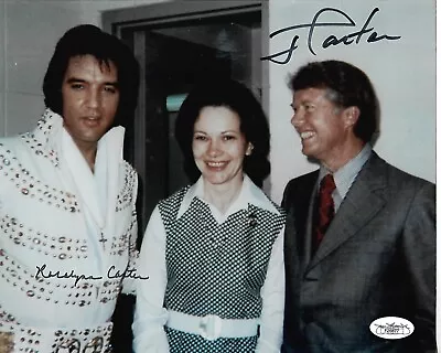 Jimmy & Rosalynn Carter Autographed 8 X 10 Signed Photo With Elvis Presley JSA • $389