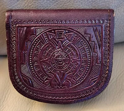 Vintage Leather Mexican Coin Purse Wallet Handmade New • $15.99