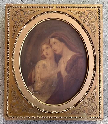 Colton Zahm & Roberts NY 19th Century Lithograph On Canvas Hope & Faith 1870 • $55