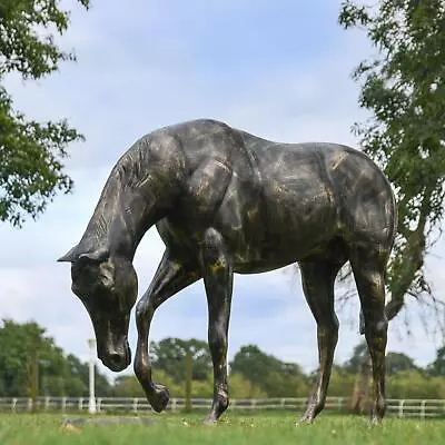 Deluxe Life-Size Grazing Horse Garden Sculpture - Aluminium Outdoor Ornament   • £3200