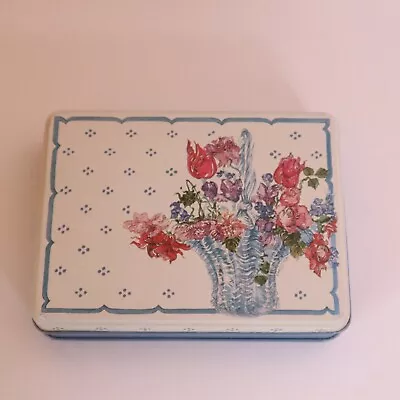 1988 Potpourri Press Christina Floral Hinged Tin Storage Decor Vintage Hong Kong • $11.99