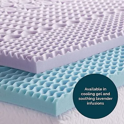 2 3 Inch Memory Foam Mattress Topper 5 Zone Gel Infusion CertiPur-US-All Sizes • $57