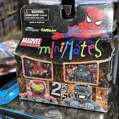 2009 Marvel MiniMates Ultimate HULK & IRON MAN 2” Figure Set DST Toys 2-pack • $59.99