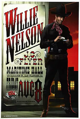 $69.99 • Buy Willie Nelson J.C. Flyer 1997 SF Concert Poster By Jim Phillips Maritime Hall