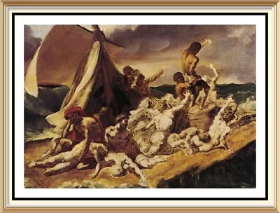 GERICAULT Nautical Art Print RAFT OF THE MEDUSA Seascape Nude Men Shipwreck • $1.54