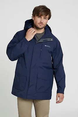 Mountain Warehouse Mens Long Waterproof Jacket Rain Coat Cagoule Taped Seams • £79.99