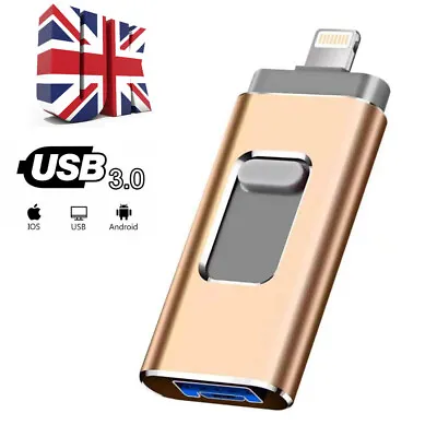 64GB 2TB 3 IN 1 USB Memory Stick Flash Drive Storage For Iphone Ipad Android PC • £13.54