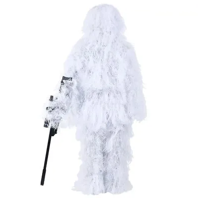 Snow Camo Ghillie Suit For Men Hunting Airsoft Gilly Suit Hooded Gilley Suit... • $35.55