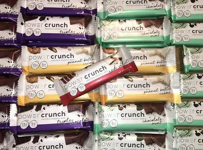 45 Assorted Flavors - Power Crunch 11-14g Protein Energy Cookie Wafer Bars • $58.88