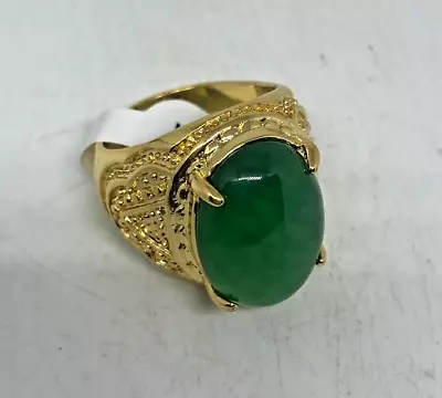 Victorian Natural Green Jade Men's Wedding Ring Sterling Silver 925 Jade Ring • $237.22