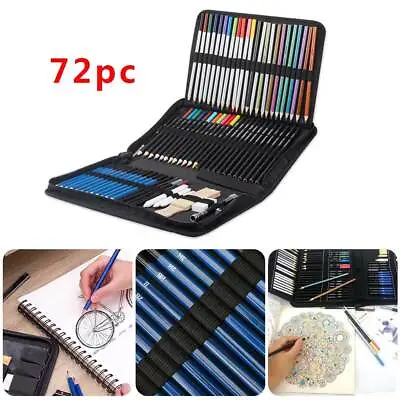 72Pcs Colouring Sketching Pencils Set Drawing Art Sketching For Adult Relaxing • £25.99