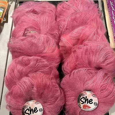 Vintage She Mohair Blend Yarn. 10 Skeins. 50g Made In England • $55