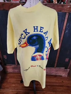 Vtg Duck Head Shirt Logo All Over Print Wrap Around Hunting USA 80s/90 Mens XL-N • $35
