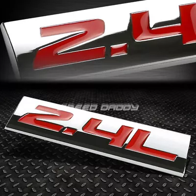 Metal Grill Trunk Emblem Decal Logo Trim Badge Polished Chrome Red 2.4l 2.4 L • $5.25