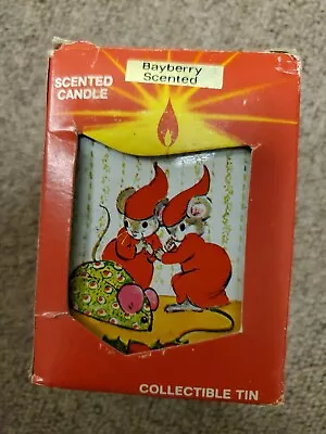 JASCO Vintage Wicks N Tins Scented Candle 2 Mice 3.5” NIB Bayberry Scent • $6