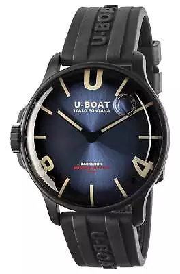 U-Boat Darkmoon Black PVD Blue Dial Black Rubber Strap Quartz Mens Watch 8700 • $779