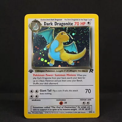 🚀 1st Edition Dark Dragonite Holo Rare | Team Rocket 5/82 | Lightly Played LP🚀 • £129.95