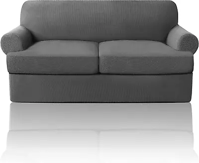 T Cushion Loveseat Slipcover 3 Pieces Sofa Covers For T Cushion Sofa Stretch • $52.98