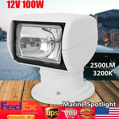 $99 • Buy 100W Marine Spotlight Truck Car Boat Search Light Remote Control Spot Light 12V