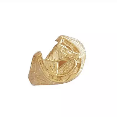 9ct Yellow Gold Horse Shoe/Head Fancy Mens Ring Size W (R0051) • £289